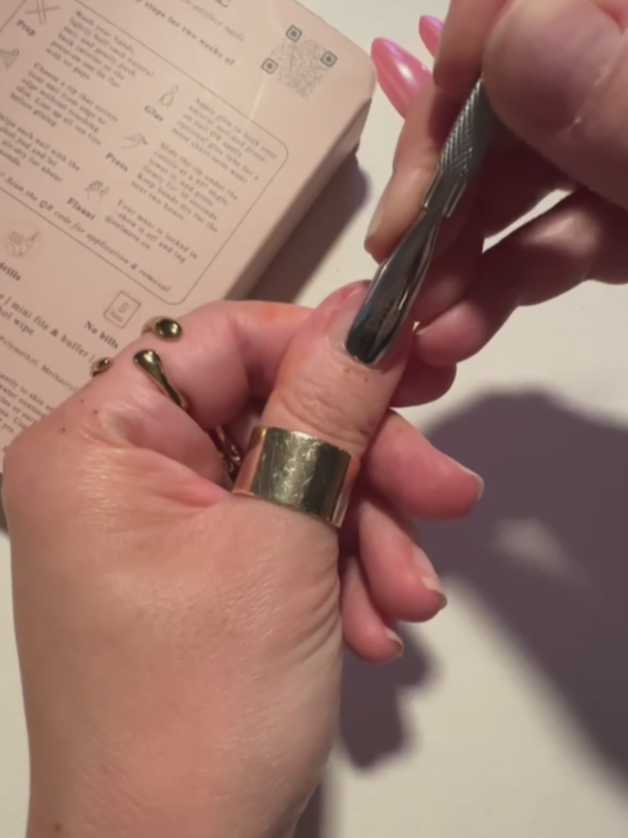 Push back cuticles (gently)